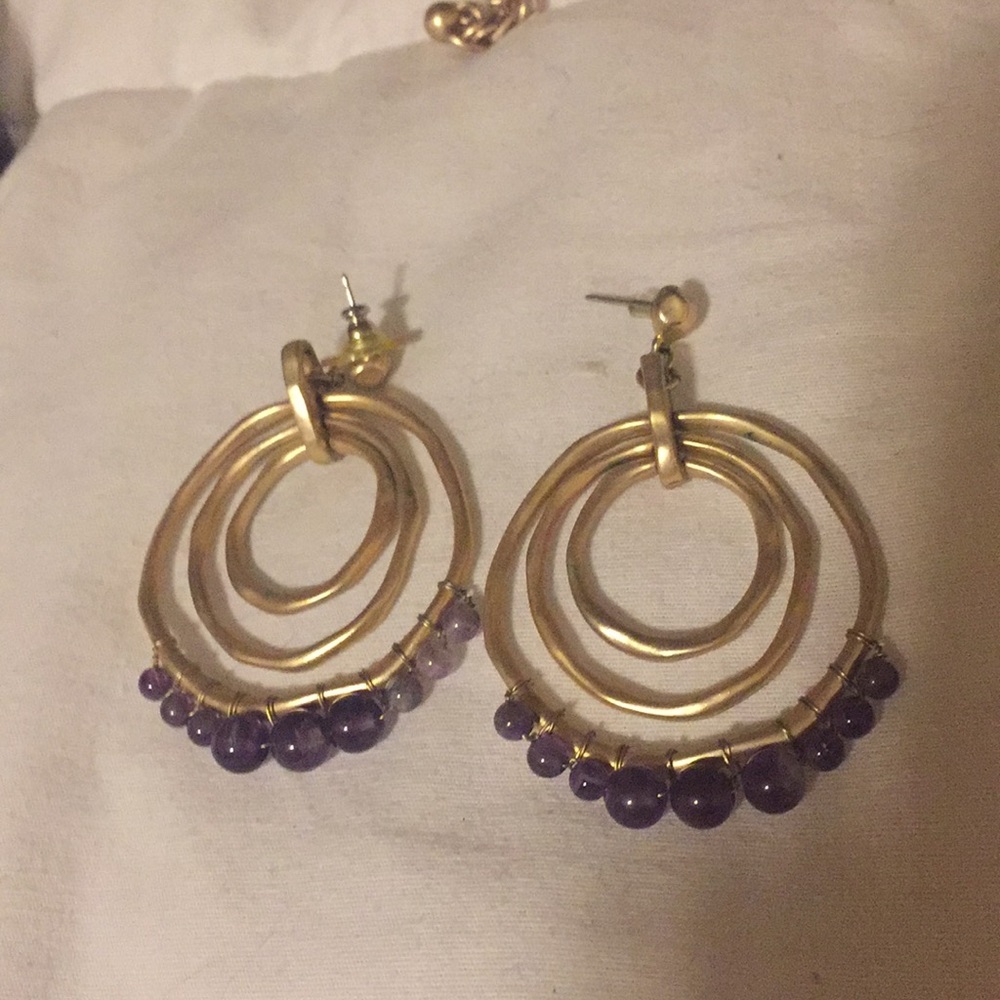 Chico’s Necklace and Earring. Brushed gold tone - Picture 2 of 6